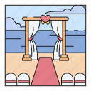wedding, arch, beach, sea, marriage, ceremony, decoration, wedding reception, romantic