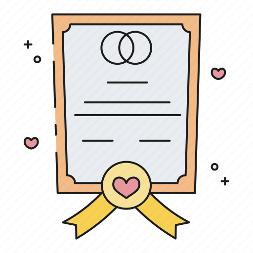 Wedding, certificate, wedding certificate, marriage certificate, wedding contract, contract, agreement icon - Download on Iconfinder