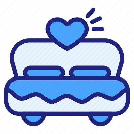 Bed, wedding, double, bedroom, romantic, romance, hearth icon - Download on Iconfinder