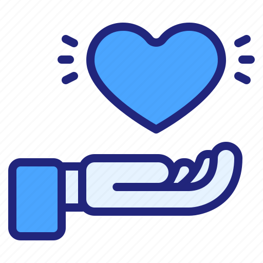 Heart, hand, love, help, charity, kindness, give icon - Download on Iconfinder