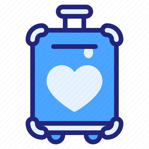 Luggage, wedding, suitcase, honeymoon, heart, love, travel icon - Download on Iconfinder