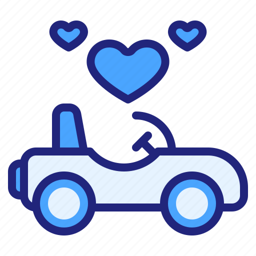 Wedding, car, marriage, married, transportation, heart, love icon - Download on Iconfinder