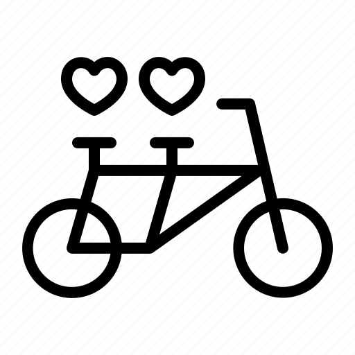 Tandem, bycicle, valentine, romantic, romance, double, heart icon - Download on Iconfinder