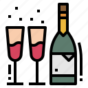bottle, champagne, cork, wine