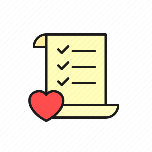 Check, list, love, marriage, paper, wedding icon - Download on Iconfinder