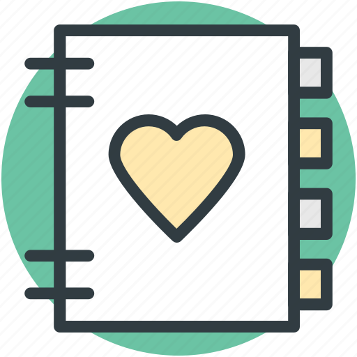 Diary, heart sign, love, love inspirations, memo, memories, romantic feelings icon - Download on Iconfinder