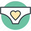 heart sign, pantie, underclothes, undergarment, underthing, underwear