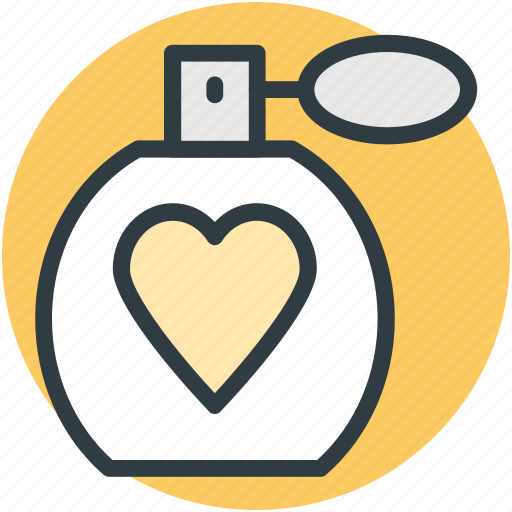 Adornment, fragrance, heart sign, perfume, perfume bottle, scent, spray icon - Download on Iconfinder