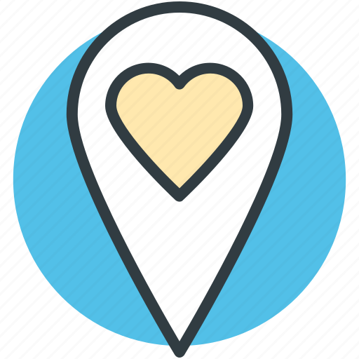 Dating concept, favorite location, heart, map pin, romance, sentiments, valentine day icon - Download on Iconfinder