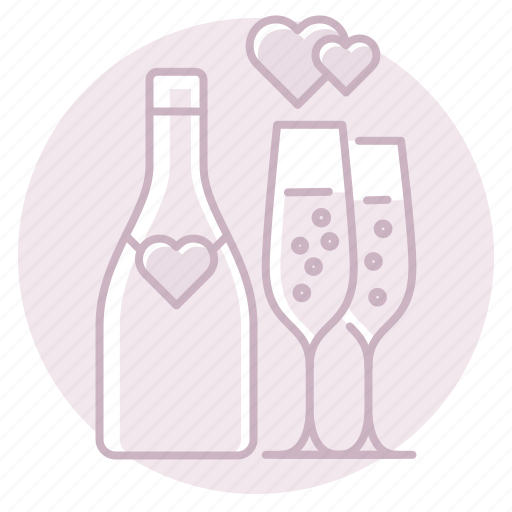 Bottle, champagne, flutes, marriage, toast, wedding icon - Download on Iconfinder