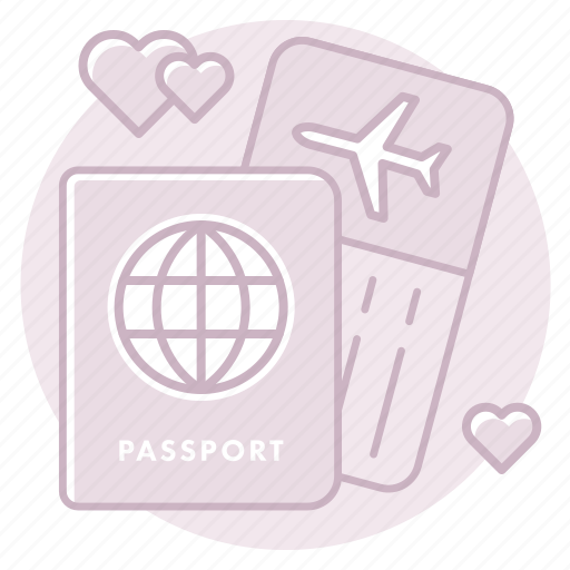 Airline, honeymoon, passport, ticket, travel, trip, vacation icon - Download on Iconfinder