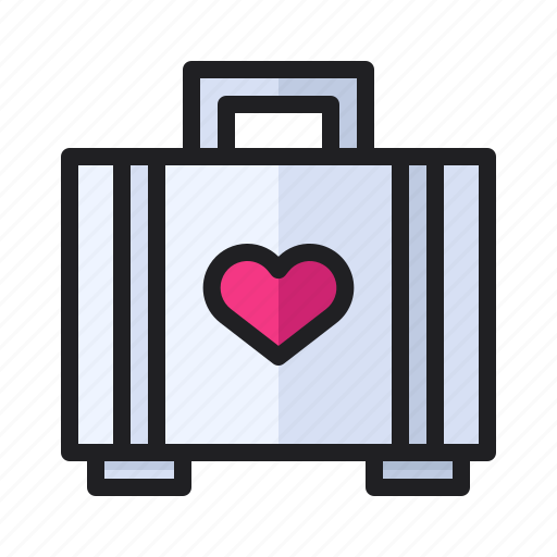 Bag, briefcase, love, romance, suitcase, travel, wedding icon - Download on Iconfinder