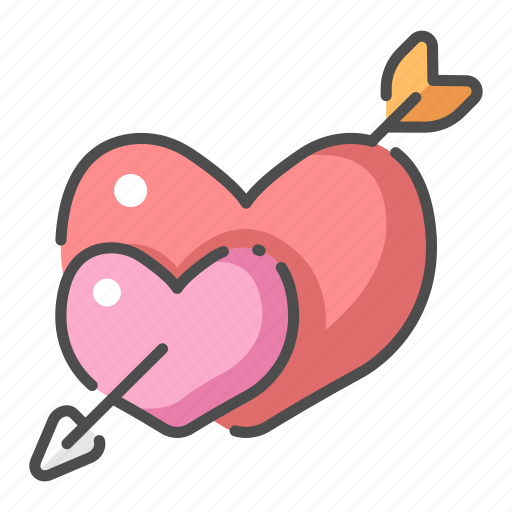 Arrow, decorative, february, heart, love, wedding icon - Download on Iconfinder