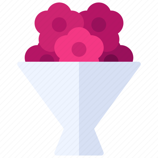 Bouquet, flower, heart, love, romance, rose, wedding icon - Download on Iconfinder