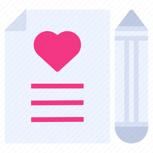 Document, letter, love, mail, pencil, romance, writing icon - Download on Iconfinder