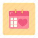 appointment, february, heart, love, valentine, wedding, wedding schedule