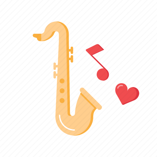 Love, note, saxophone, song, heart, music icon - Download on Iconfinder