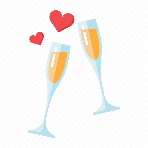 Toasting, wedding, champagne, glass, love icon - Download on Iconfinder