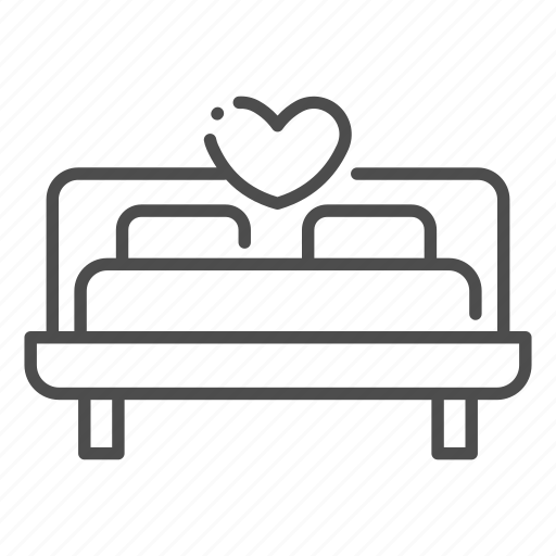 Bed, happy, heart, hotel, love, romance, wedding icon - Download on Iconfinder