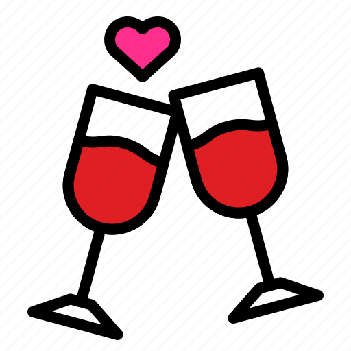 Champagne, drinks, glass, romantic, wine icon - Download on Iconfinder
