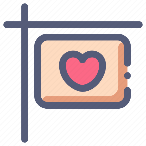 Board, heart, hotel, love, sign icon - Download on Iconfinder