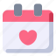 calendar, date, heart, love, valentine 
