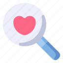 heart, love, magnifying, search, zoom