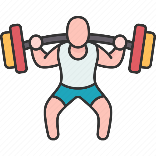 Heavyweight, weightlifter, athlete, squats, bodybuilder icon - Download on Iconfinder