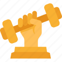 trophy, weightlifting, victory, award, sport