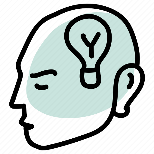 Bulb, think, idea, thought, human, head icon - Download on Iconfinder
