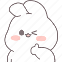 .svg, rabbit, white, emotions, cute, thumbs up