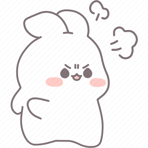 .svg, rabbit, white, emotions, cute, angry icon - Download on Iconfinder