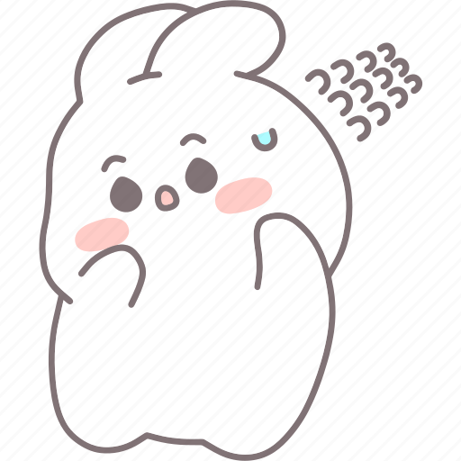 .svg, rabbit, white, emotions, cute, embarrassed icon - Download on Iconfinder
