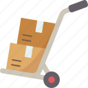 cart, parcel, package, warehouse, distribution