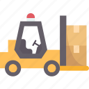 forklift, vehicle, stock, deliver, warehouse