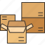 boxes, carton, package, courier, parcel 