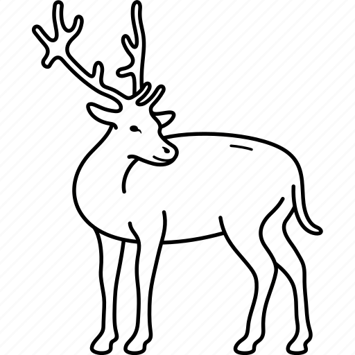 Brown, deer, animal, horns, wildlife icon - Download on Iconfinder