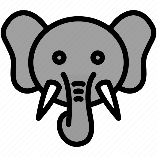 Elephant, face, animal, zoo, wild icon - Download on Iconfinder