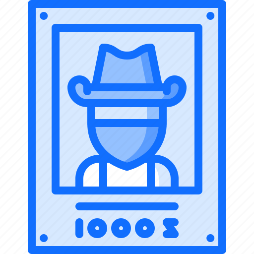 Cowboy, leaflet, search, wanted, west, wild icon - Download on Iconfinder
