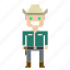 avatar, cowboy, male, man, pixels, wild west, wildwest 