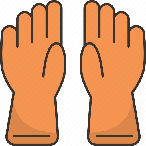 Gloves, rubber, washing, hands, protect icon - Download on Iconfinder