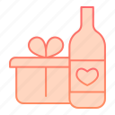 alcohol, glass, bottle, drink, pack, box, celebration, party, wine