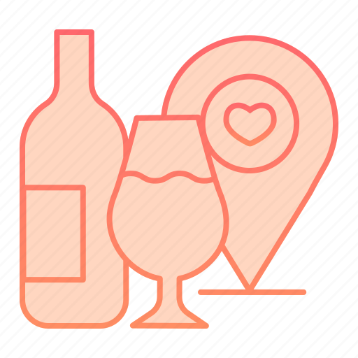 Location, alcohol, glass, pin, bottle, drink, restaurant icon - Download on Iconfinder
