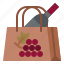 shopping, bag, wine, sale, winery 
