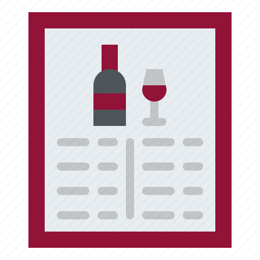 Wine, menu, list, winery icon - Download on Iconfinder