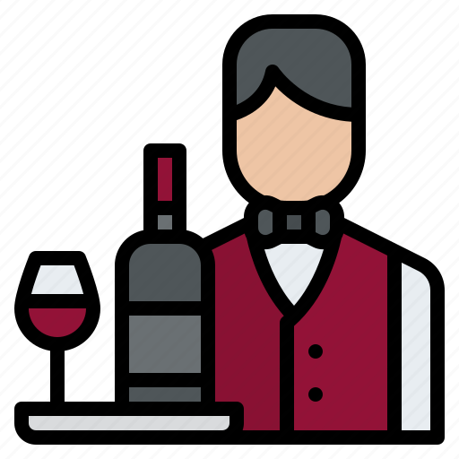 Waiter, wine, dining, service icon - Download on Iconfinder