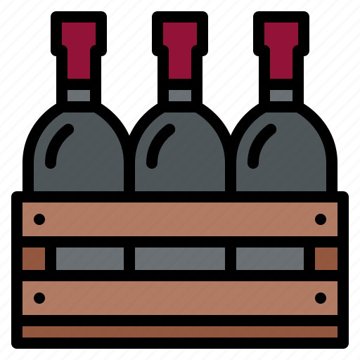 Wine, bottles, wooden, crate, winery icon - Download on Iconfinder