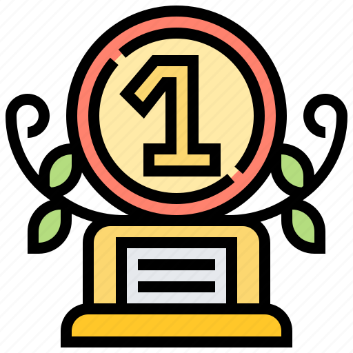 Achievement, number, one, prize, trophy, 1 icon - Download on Iconfinder