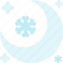 moon, night, snowy, winter