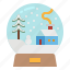 decoration, snow, snowglobe, snowman, tree 